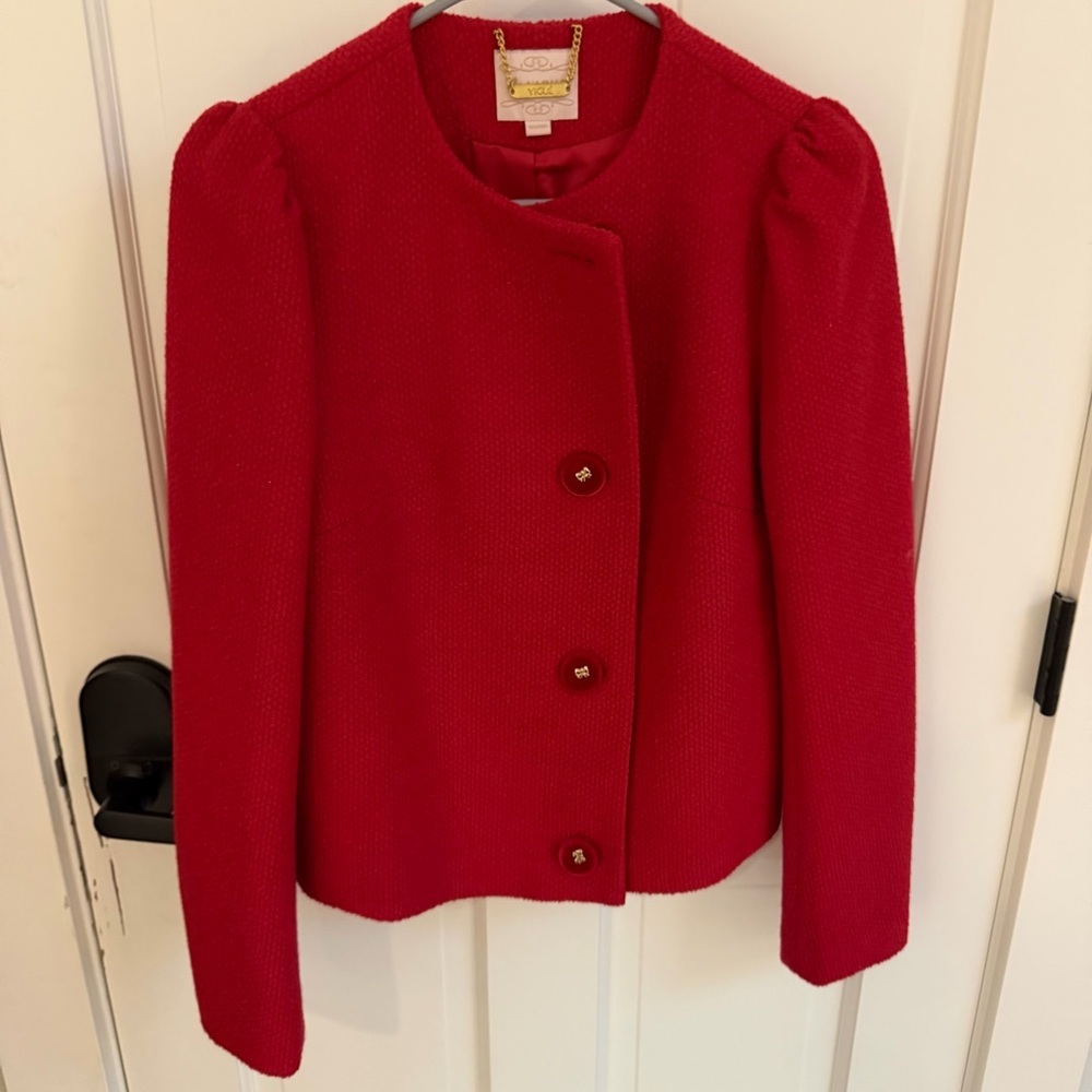 Cherry Red Wool Classic / Vintage  Blazer - Picture 2 of 4